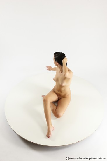 Nude Woman White Sitting poses - ALL Slim long brown Sitting poses - simple Multi angle poses Pinup