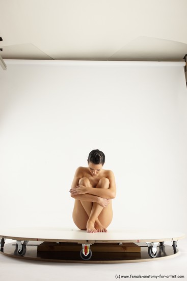 Nude Woman White Sitting poses - ALL Slim long brown Sitting poses - simple Multi angle poses Pinup