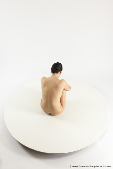 Nude Woman White Sitting poses - ALL Slim long brown Sitting poses - simple Multi angle poses Pinup