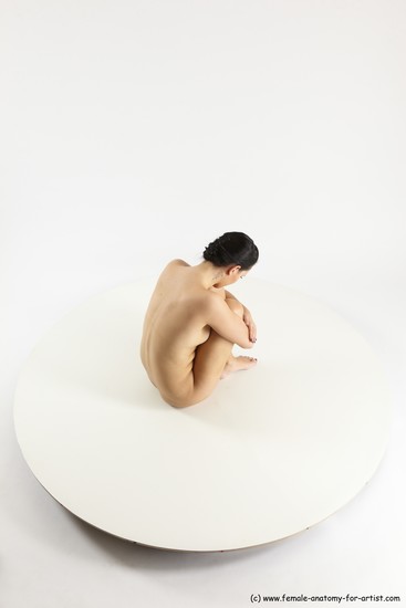 Nude Woman White Sitting poses - ALL Slim long brown Sitting poses - simple Multi angle poses Pinup