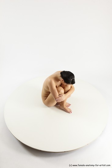 Nude Woman White Sitting poses - ALL Slim long brown Sitting poses - simple Multi angle poses Pinup