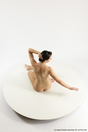 Nude Woman White Sitting poses - ALL Slim long brown Sitting poses - simple Multi angle poses Pinup