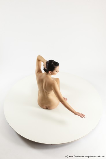 Nude Woman White Sitting poses - ALL Slim long brown Sitting poses - simple Multi angle poses Pinup