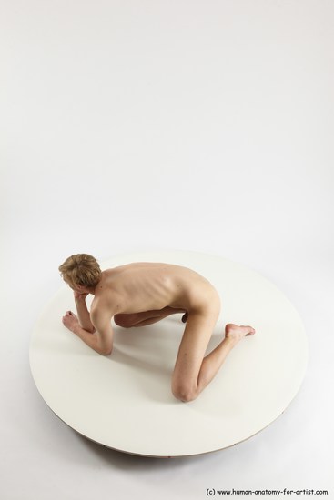 Nude White Sitting poses - ALL Underweight medium brown Sitting poses - on knees Multi angle poses