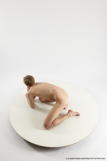 Nude White Sitting poses - ALL Underweight medium brown Sitting poses - on knees Multi angle poses