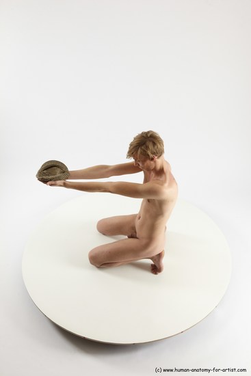 Nude White Sitting poses - ALL Underweight medium brown Sitting poses - on knees Multi angle poses