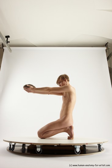 Nude White Sitting poses - ALL Underweight medium brown Sitting poses - on knees Multi angle poses