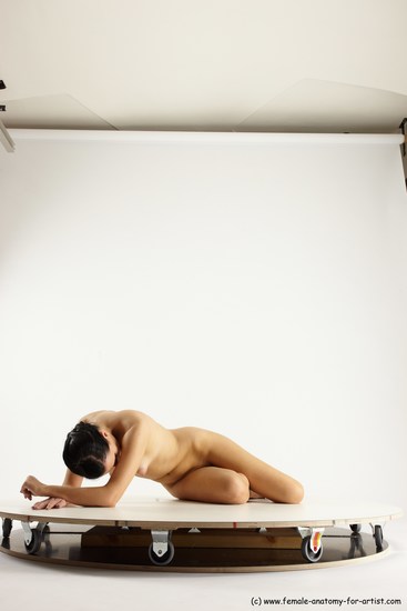 Nude Woman White Sitting poses - ALL Slim long brown Sitting poses - simple Multi angle poses Pinup