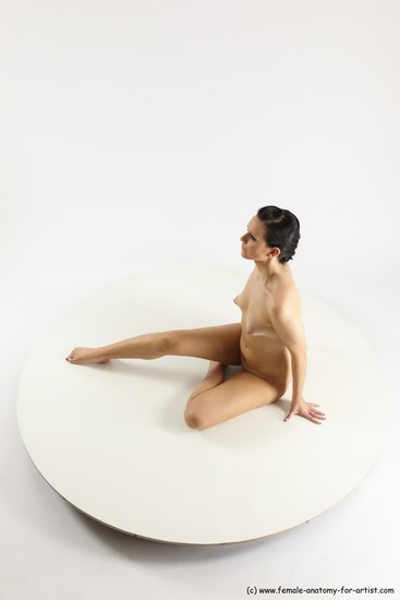 Nude Woman White Sitting poses - ALL Slim long brown Sitting poses - simple Multi angle poses Pinup