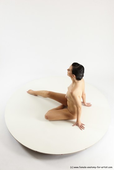 Nude Woman White Sitting poses - ALL Slim long brown Sitting poses - simple Multi angle poses Pinup