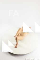 Nude Gymnastic poses Woman White Slim long brown Multi angle poses Pinup