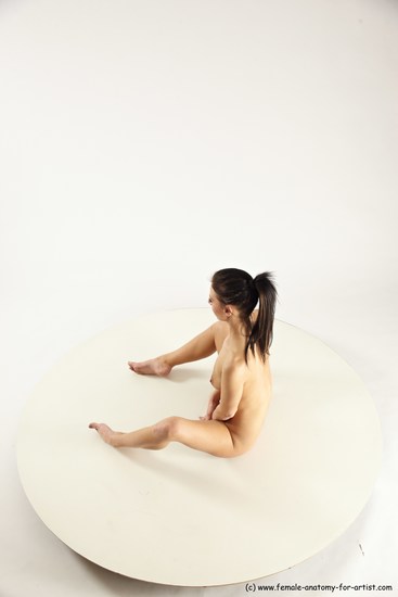 Nude Woman White Sitting poses - ALL Slim long brown Sitting poses - simple Multi angle poses Pinup