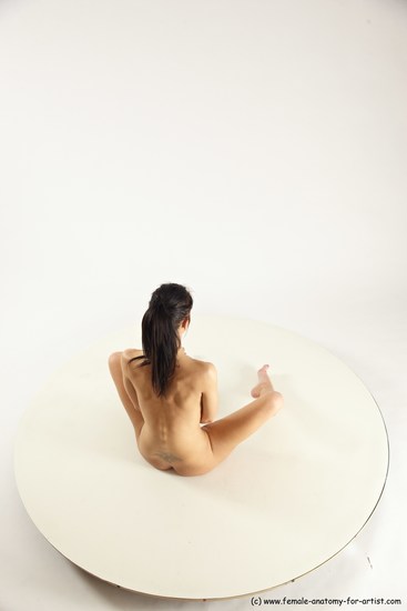 Nude Woman White Sitting poses - ALL Slim long brown Sitting poses - simple Multi angle poses Pinup