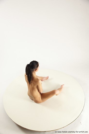 Nude Woman White Sitting poses - ALL Slim long brown Sitting poses - simple Multi angle poses Pinup