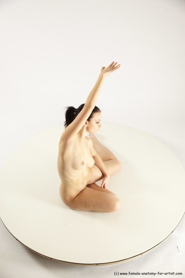 Nude Woman White Sitting poses - ALL Slim long brown Sitting poses - simple Multi angle poses Pinup