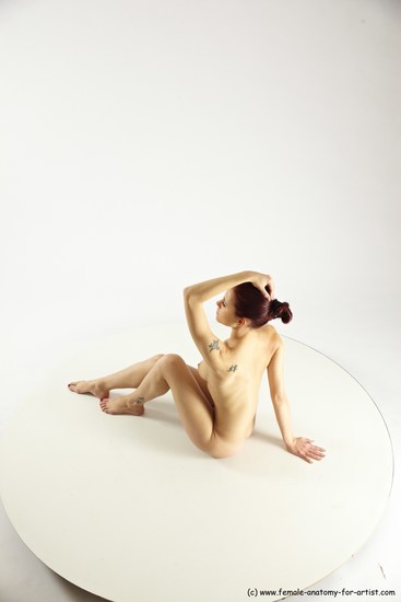 Nude Woman White Sitting poses - ALL Slim long colored Sitting poses - simple Multi angle poses Pinup