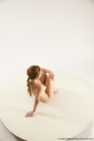 Nude Woman White Sitting poses - ALL Slim long blond Sitting poses - simple Multi angle poses Pinup