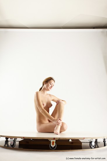 Nude Woman White Sitting poses - ALL Slim long blond Sitting poses - simple Multi angle poses Pinup