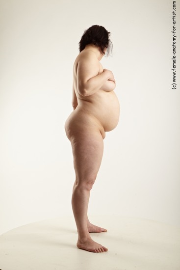 Nude Woman White Standing poses - ALL Pregnant short brown Standing poses - simple Pinup