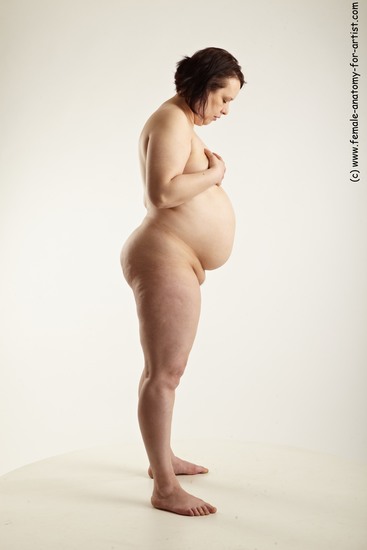 Nude Woman White Standing poses - ALL Pregnant short brown Standing poses - simple Pinup