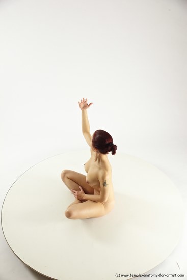 Nude Woman White Sitting poses - ALL Slim long colored Sitting poses - simple Multi angle poses Pinup