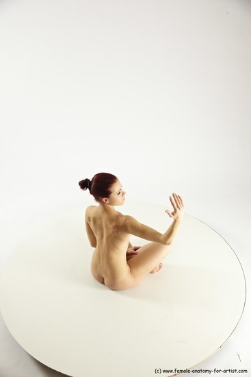 Nude Woman White Sitting poses - ALL Slim long colored Sitting poses - simple Multi angle poses Pinup