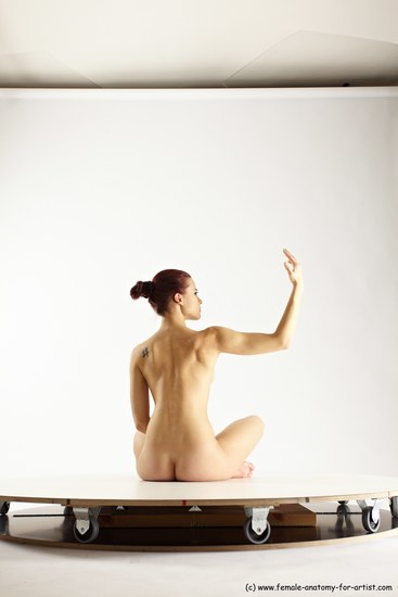 Nude Woman White Sitting poses - ALL Slim long colored Sitting poses - simple Multi angle poses Pinup