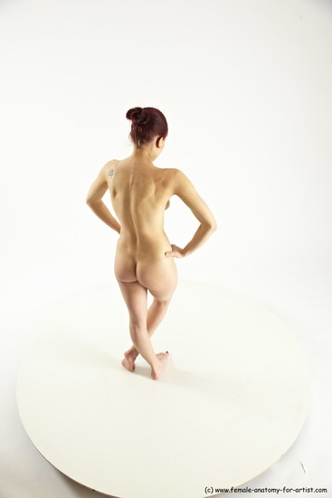 Nude Woman White Standing poses - ALL Slim long colored Standing poses - simple Multi angle poses Pinup