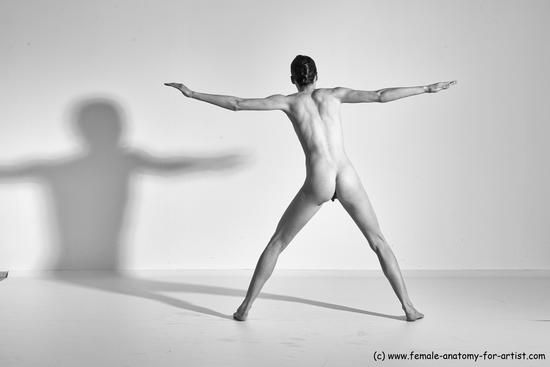 Nude Yoga poses Woman White Moving poses Slim long brown Dynamic poses Pinup