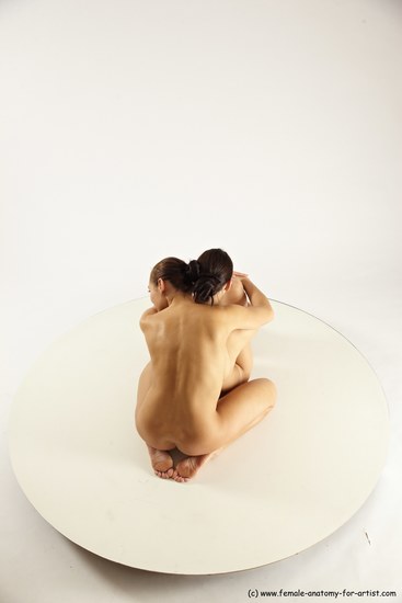 Nude Woman - Woman White Sitting poses - ALL Slim long brown Sitting poses - simple Multi angle poses Pinup