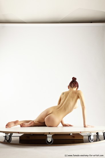 Nude Woman White Sitting poses - ALL Slim long colored Sitting poses - simple Multi angle poses Pinup