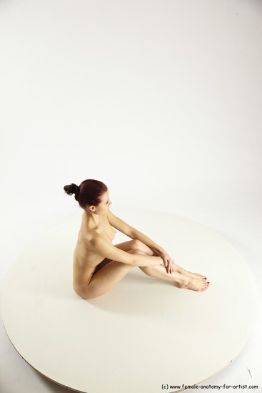 Nude Woman White Sitting poses - ALL Slim long colored Sitting poses - simple Multi angle poses Pinup