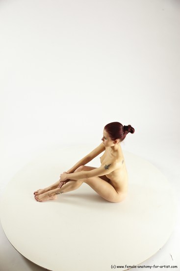 Nude Woman White Sitting poses - ALL Slim long colored Sitting poses - simple Multi angle poses Pinup