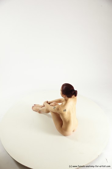 Nude Woman White Sitting poses - ALL Slim long colored Sitting poses - simple Multi angle poses Pinup