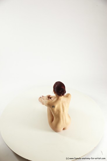 Nude Woman White Sitting poses - ALL Slim long colored Sitting poses - simple Multi angle poses Pinup