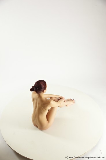 Nude Woman White Sitting poses - ALL Slim long colored Sitting poses - simple Multi angle poses Pinup