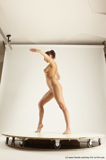 Nude Woman White Standing poses - ALL Slim long brown Standing poses - simple Multi angle poses Pinup