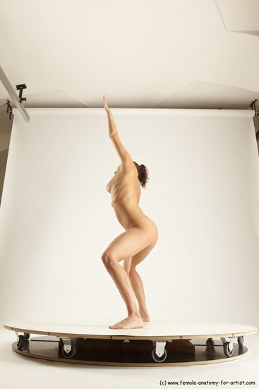 Nude Woman White Standing poses - ALL Slim long brown Standing poses - simple Multi angle poses Pinup