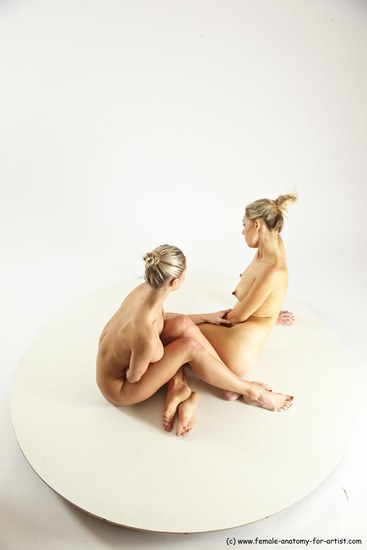 Nude Woman - Woman White Sitting poses - ALL Slim long blond Sitting poses - simple Multi angle poses Pinup