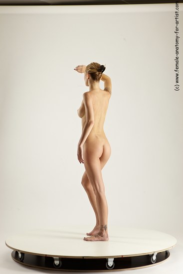 Nude Woman White Standing poses - ALL Slim long blond Standing poses - simple Multi angle poses Pinup