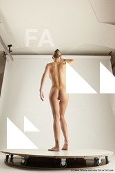 Nude Woman White Standing poses - ALL Slim long blond Standing poses - simple Multi angle poses Pinup