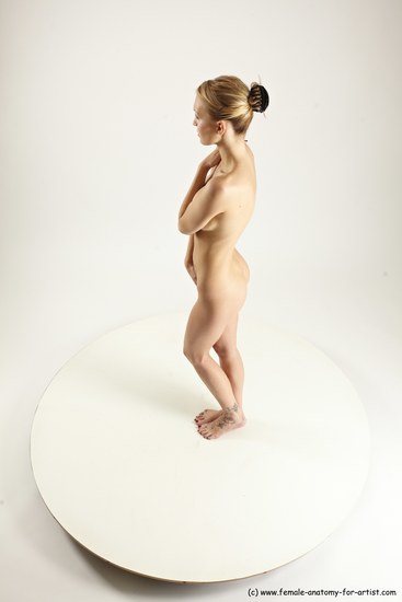 Nude Woman White Standing poses - ALL Slim long blond Standing poses - simple Multi angle poses Pinup