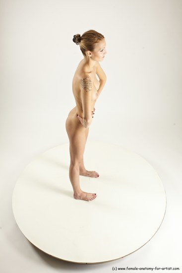 Nude Woman White Standing poses - ALL Slim long blond Standing poses - simple Multi angle poses Pinup