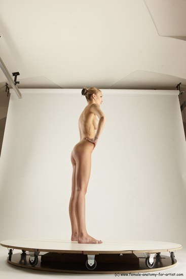 Nude Woman White Standing poses - ALL Slim long blond Standing poses - simple Multi angle poses Pinup