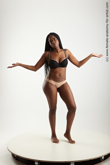 Underwear Woman Black Standing poses - ALL Slim dreadlocks black Standing poses - simple Academic