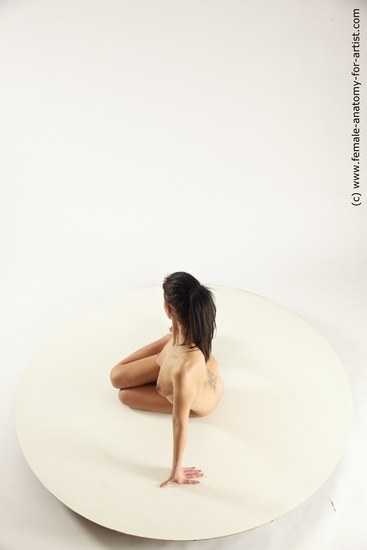 Nude Woman White Sitting poses - ALL Slim long brown Sitting poses - simple Multi angle poses Pinup