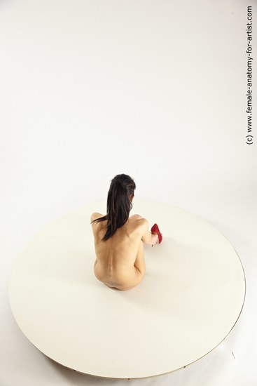 Nude Woman White Sitting poses - ALL Slim long brown Sitting poses - simple Multi angle poses Pinup