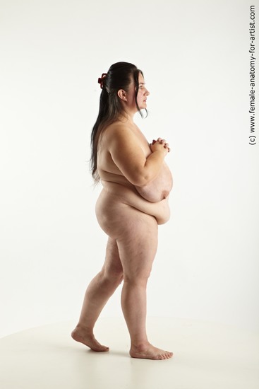 Nude Woman White Standing poses - ALL Overweight long black Standing poses - simple Standard Photoshoot Pinup