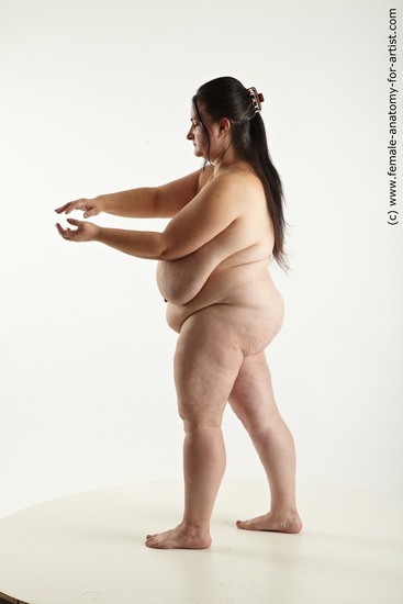 Nude Woman White Standing poses - ALL Overweight long black Standing poses - simple Pinup