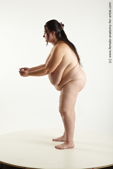 Nude Woman White Standing poses - ALL Overweight long black Standing poses - simple Pinup